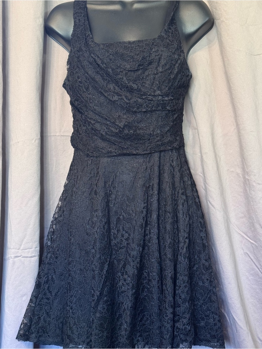 Vintage EXPRESS Classic Black Lace Fit & Flare mini Dress